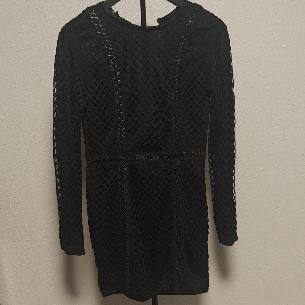 PrettyLittleThing Black Mesh Dress